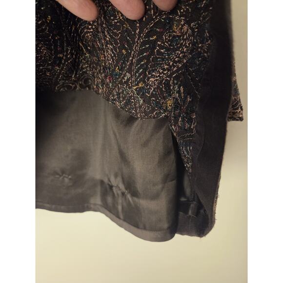 Ann Taylor Loft Skirt Womens Size 2 Brown Embroidered Pleated Lined Side Zip NWT - Picture 5 of 9